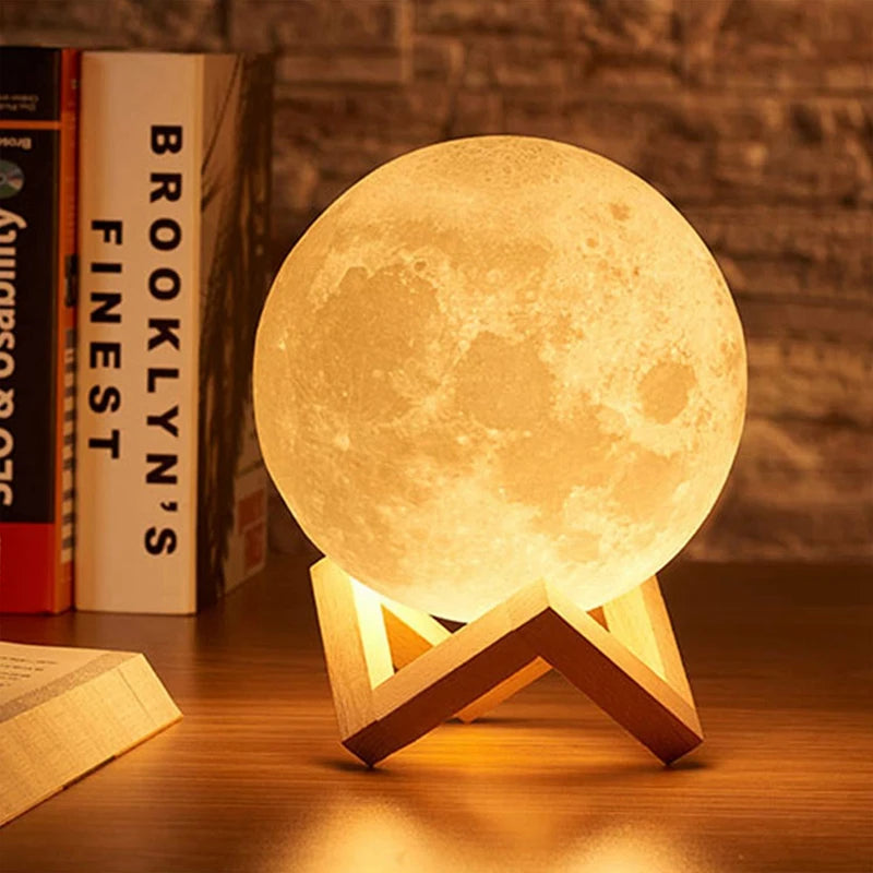 LED Moon Book Night Light | Galaxy Bedroom Lamp