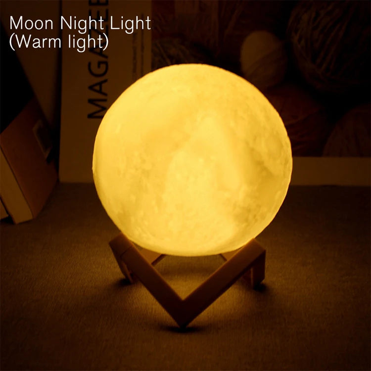 LED Moon Book Night Light | Galaxy Bedroom Lamp