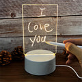 USB Luminous Acrylic LED Night Light | Erasable Message & Calendar Board