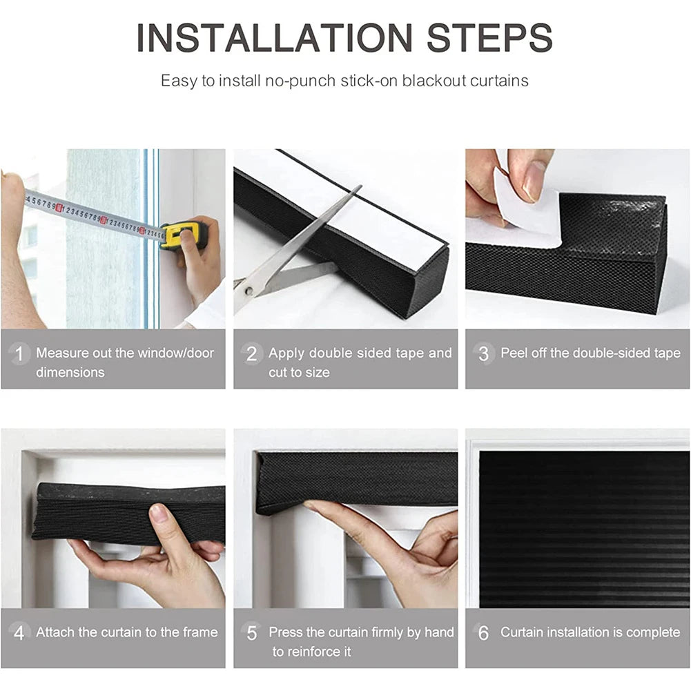 Portable Self-Adhesive Blackout Curtains | Cut-to-Fit Roller Blinds