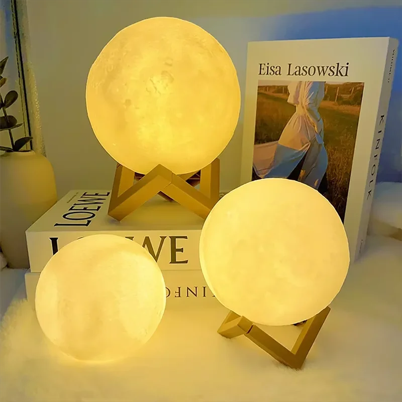 LED Moon Book Night Light | Galaxy Bedroom Lamp