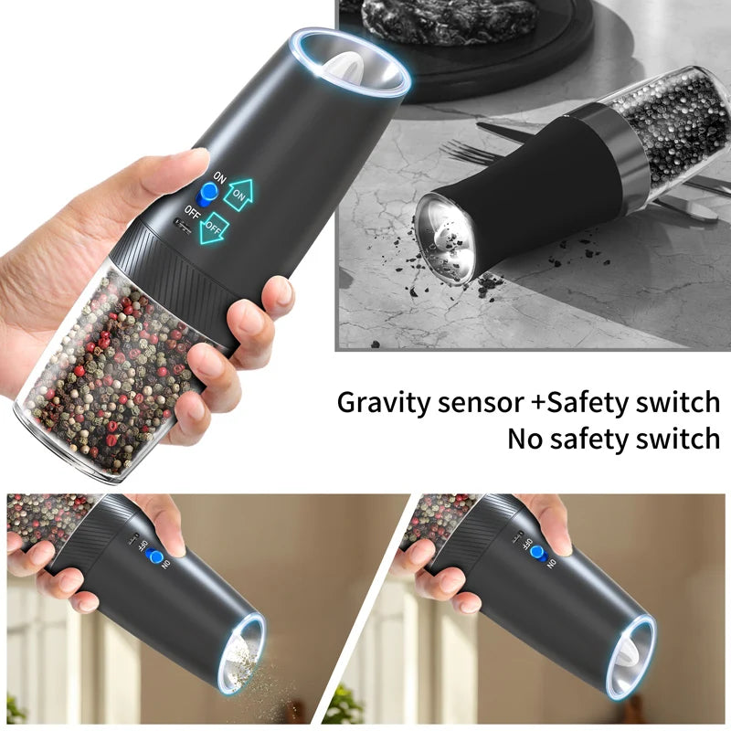 USB Rechargeable Electric Salt & Pepper Grinder