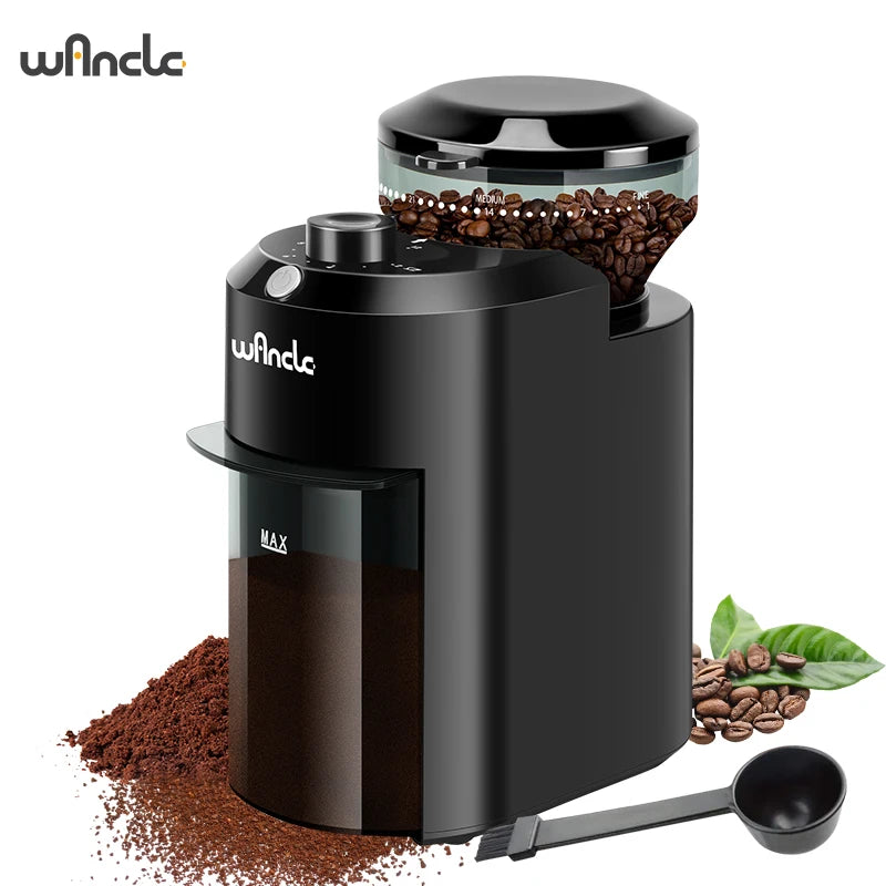 Wancle Electric Conical Burr Coffee Grinder ☕⚡ | 28 Adjustable Grind Settings | 220V/120V