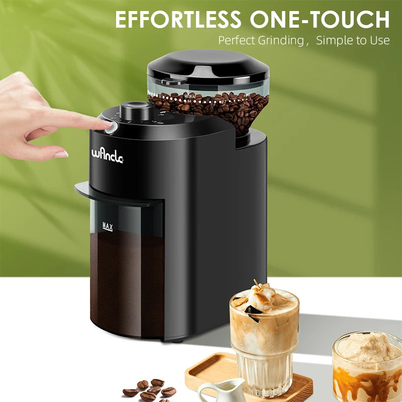 Wancle Electric Conical Burr Coffee Grinder ☕⚡ | 28 Adjustable Grind Settings | 220V/120V