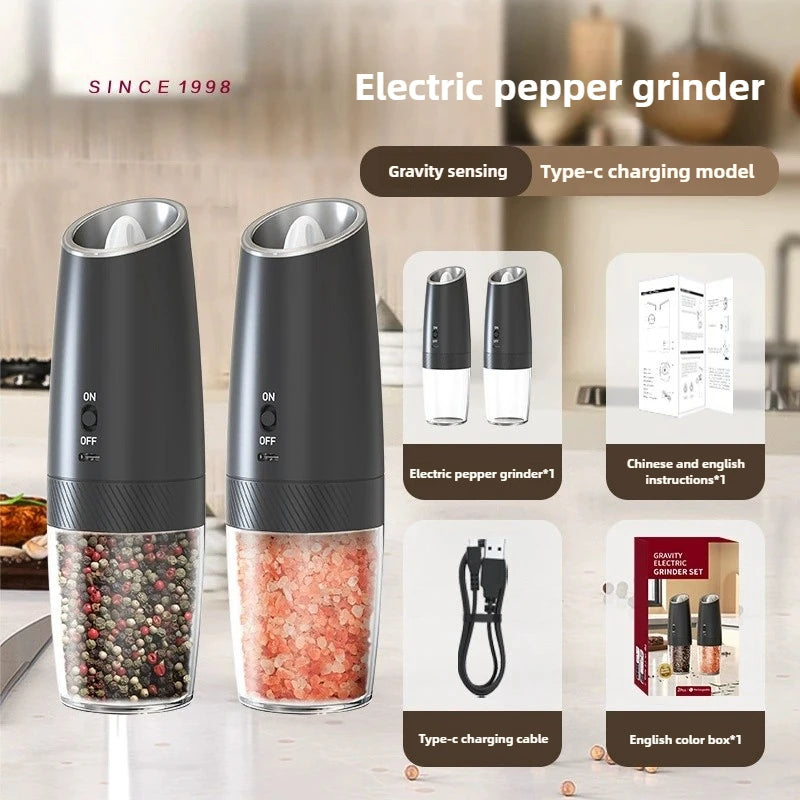 USB Rechargeable Electric Salt & Pepper Grinder