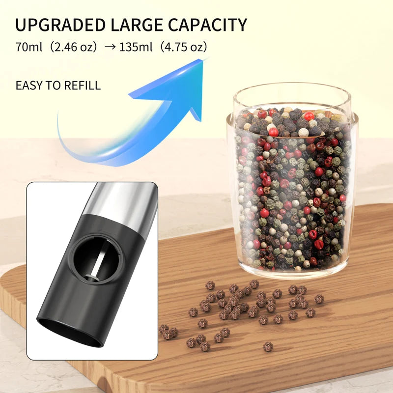 USB Rechargeable Electric Salt & Pepper Grinder