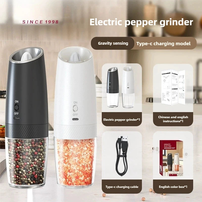 USB Rechargeable Electric Salt & Pepper Grinder