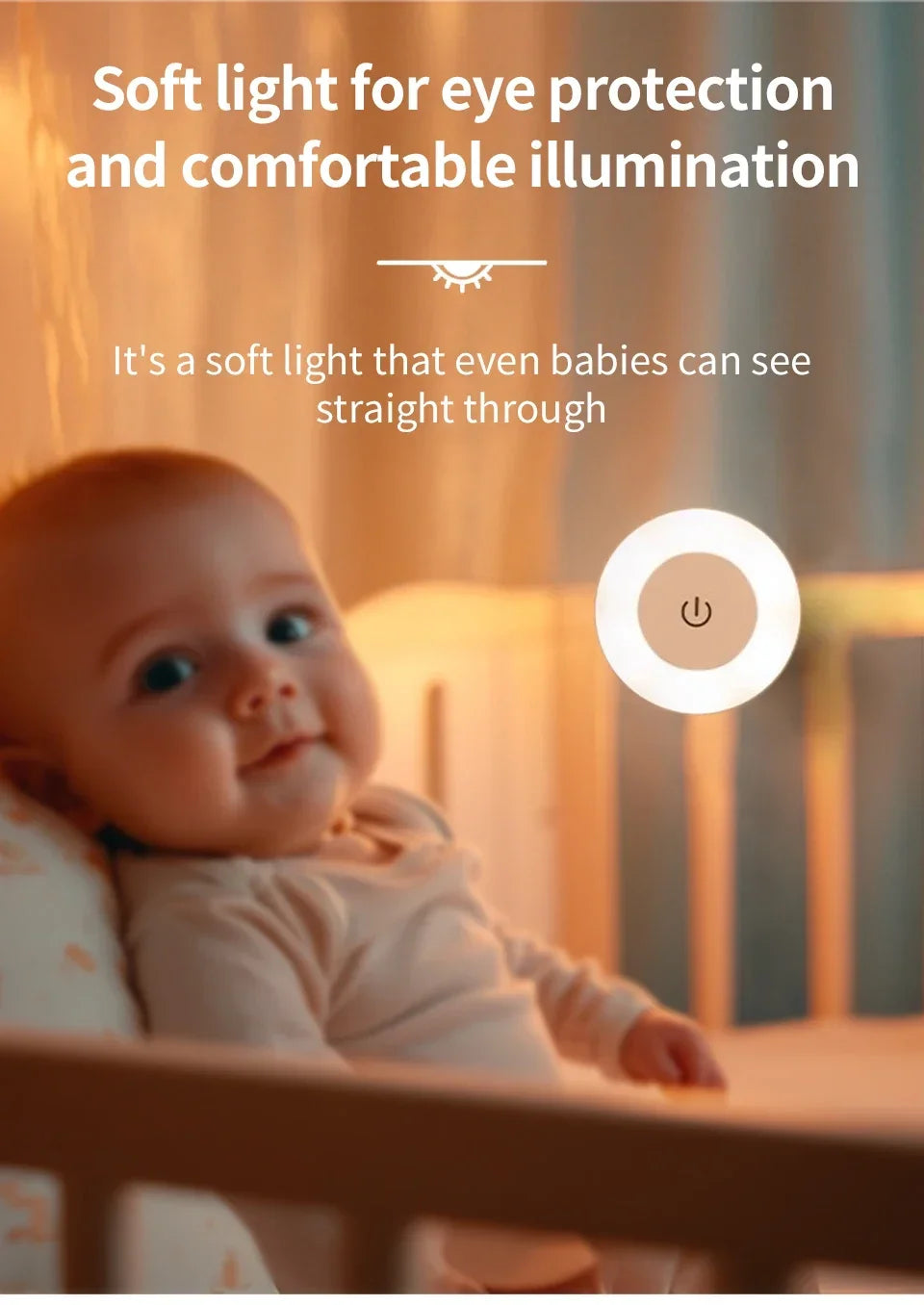 Rechargeable Round LED Wall Lamp | Touch Dimmable Magnetic Book Light