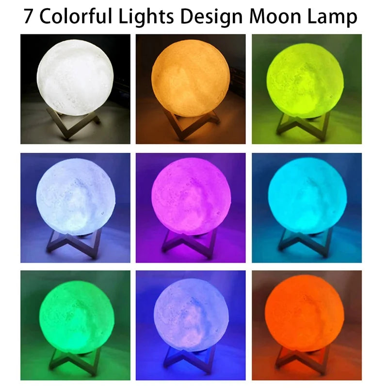 LED Moon Book Night Light | Galaxy Bedroom Lamp