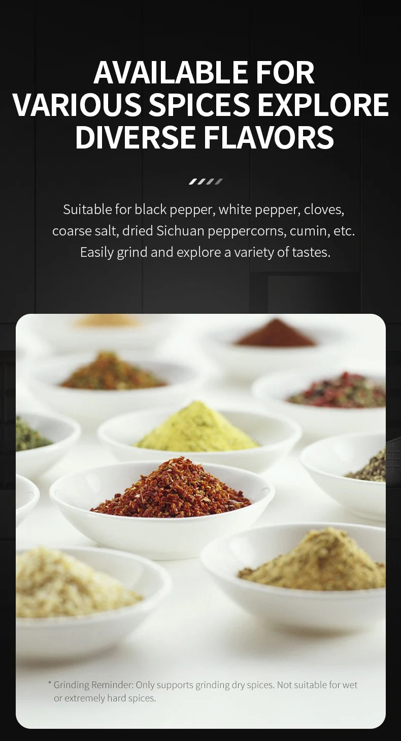 USB Rechargeable Electric Salt & Pepper Grinder