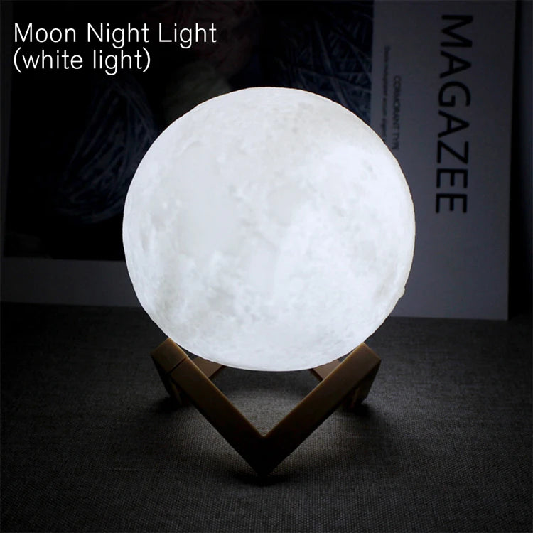 LED Moon Book Night Light | Galaxy Bedroom Lamp