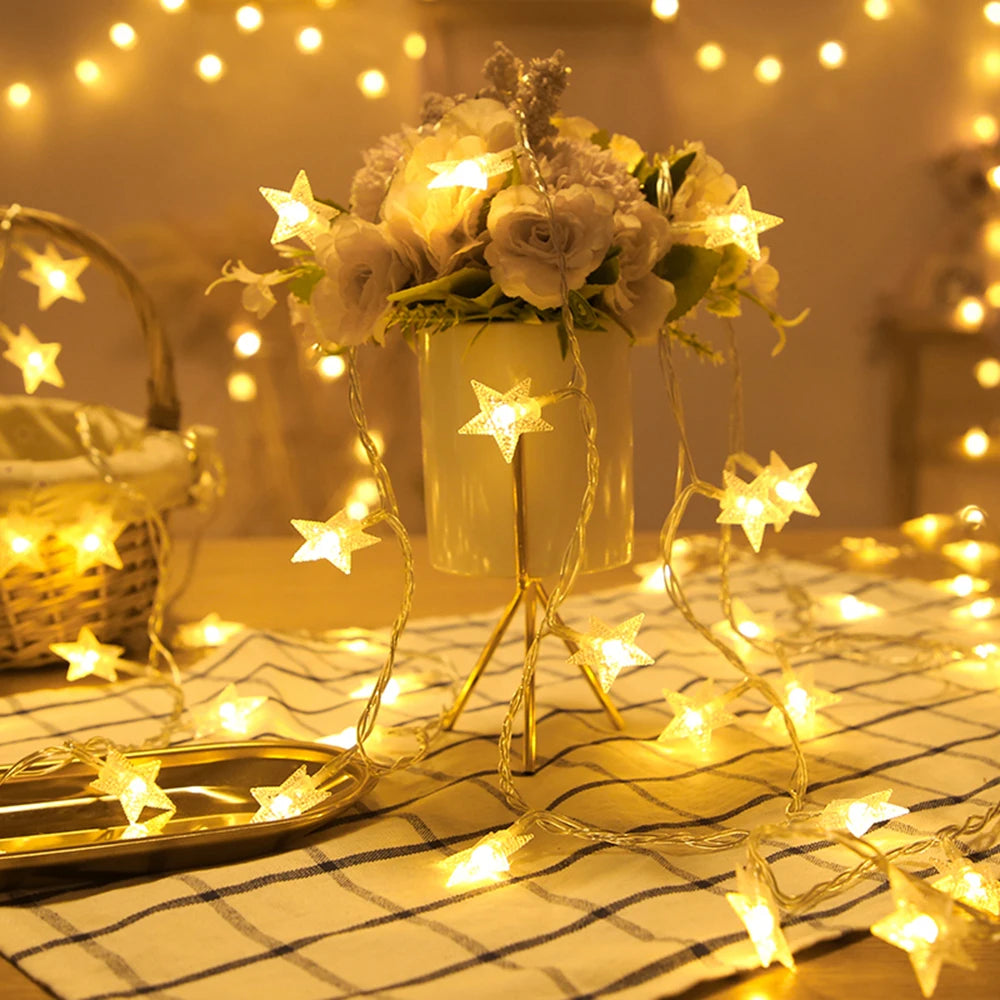 LED Star Fairy String Lights ✨⭐ | Outdoor Garland Bulb Lights for Home, Garden & Events