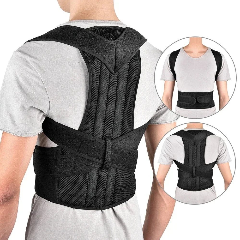 Posture Corrector Back Support Belt 💪 | Adjustable Lumbar & Shoulder Brace