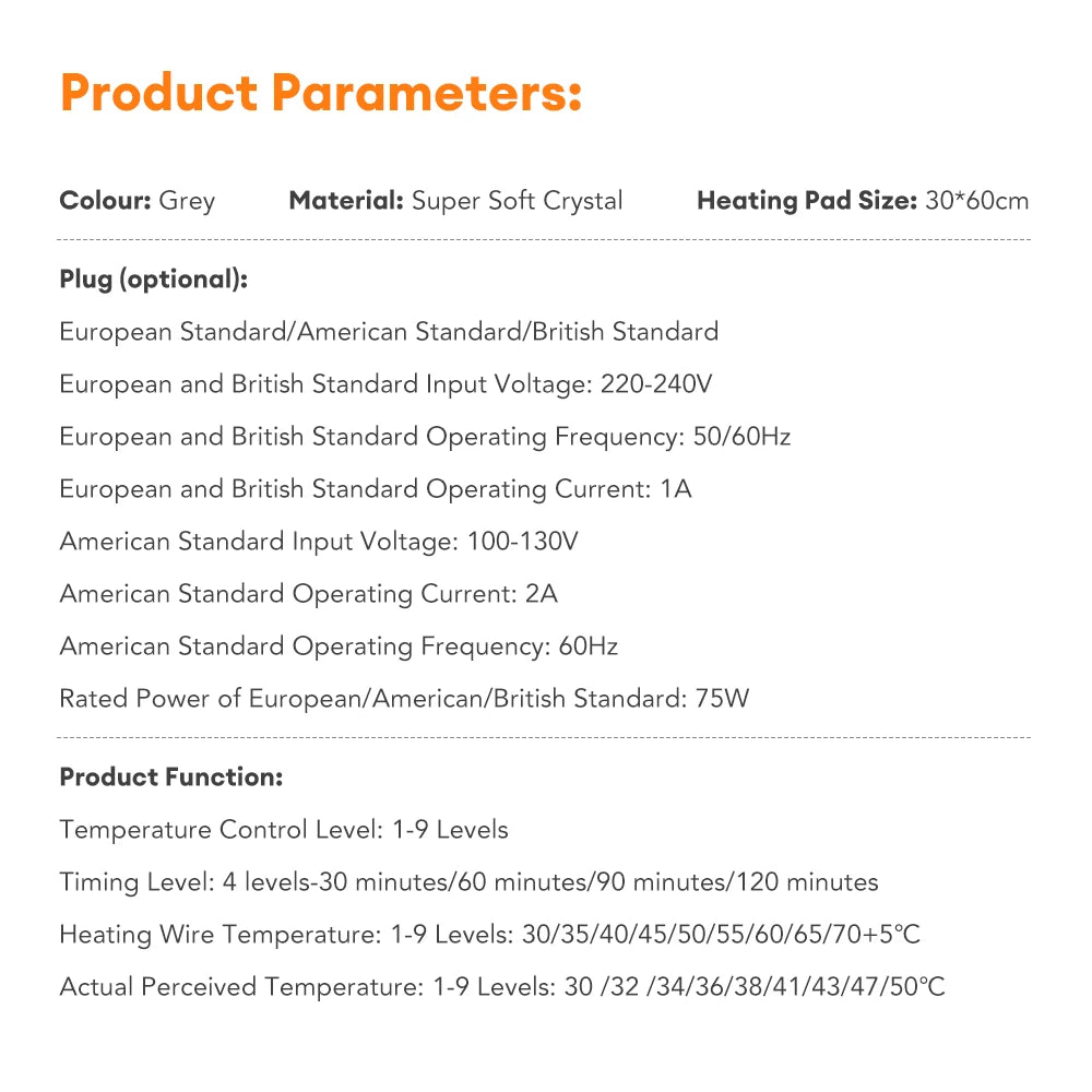 Portable Electric Heating Mat | 30×60cm Warm Therapy Pad for Home & Office