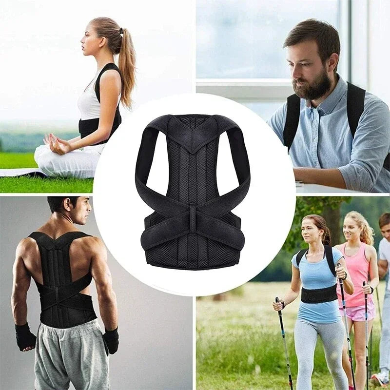 Posture Corrector Back Support Belt 💪 | Adjustable Lumbar & Shoulder Brace