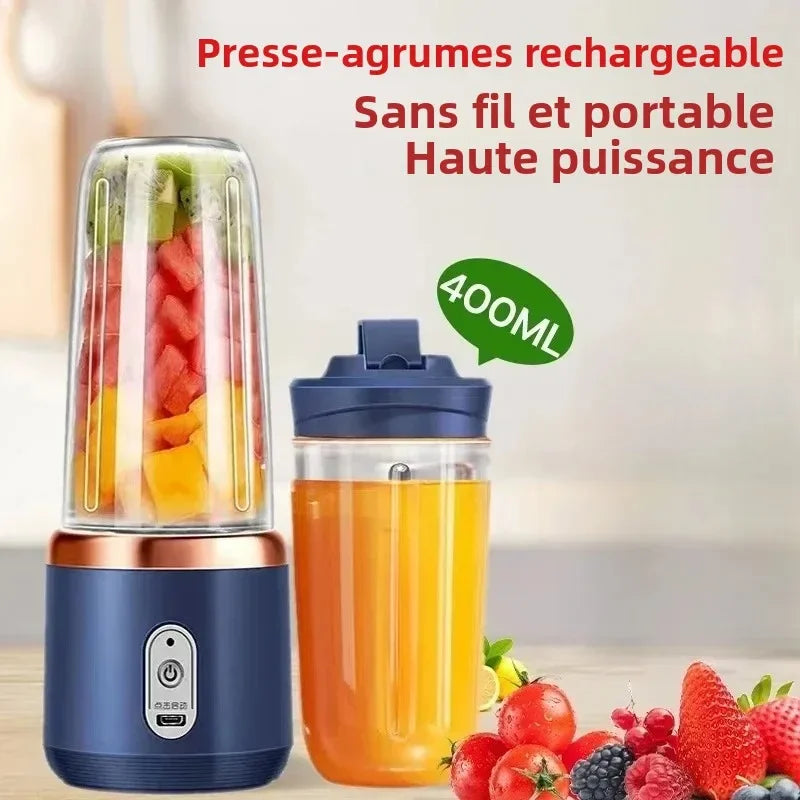 Portable 400ml USB Electric Juicer Cup | 6-Blade Smoothie & Shake Blender