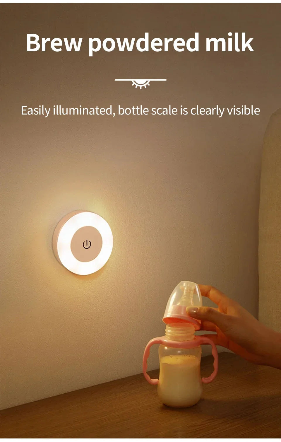 Rechargeable Round LED Wall Lamp | Touch Dimmable Magnetic Book Light