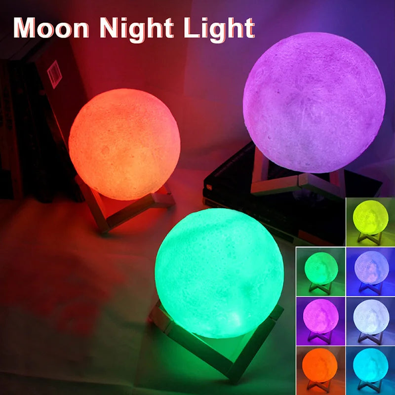 LED Moon Book Night Light | Galaxy Bedroom Lamp