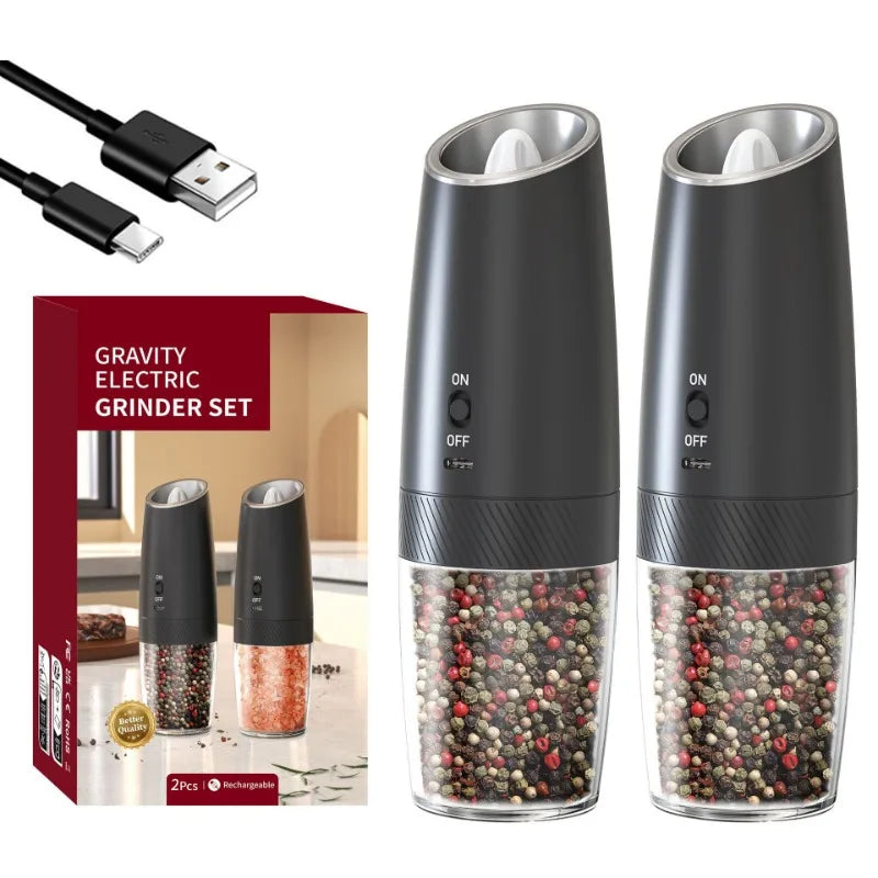 USB Rechargeable Electric Salt & Pepper Grinder