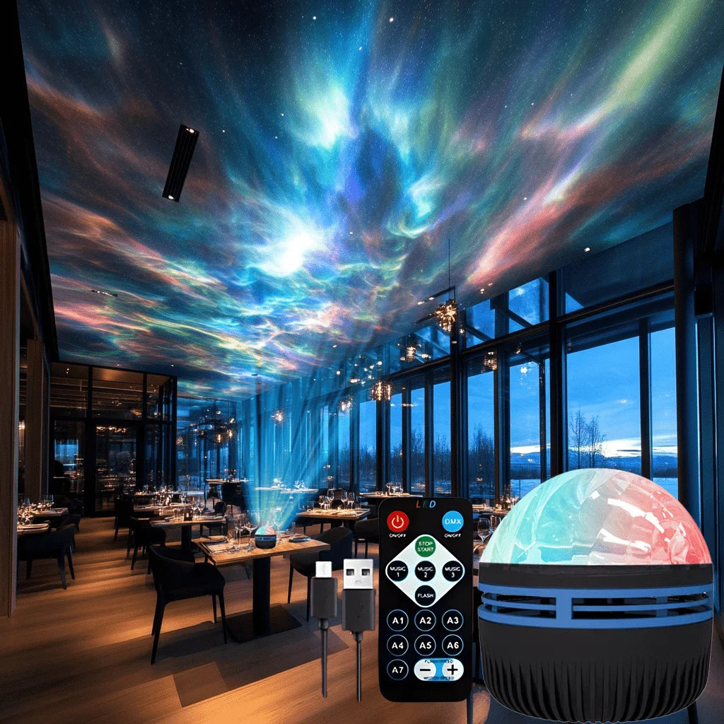 LED Starry Sky Projector Night Light | Northern Lights Effect, USB, Auto Rotate