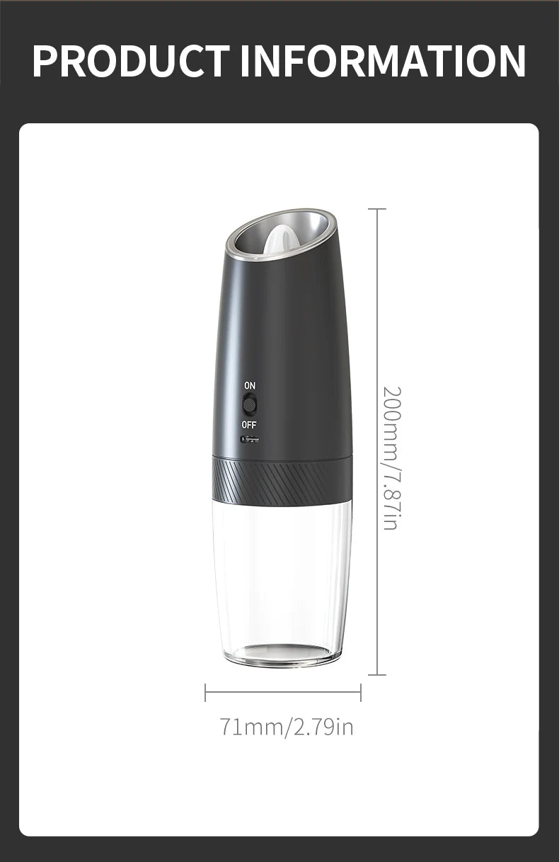 USB Rechargeable Electric Salt & Pepper Grinder