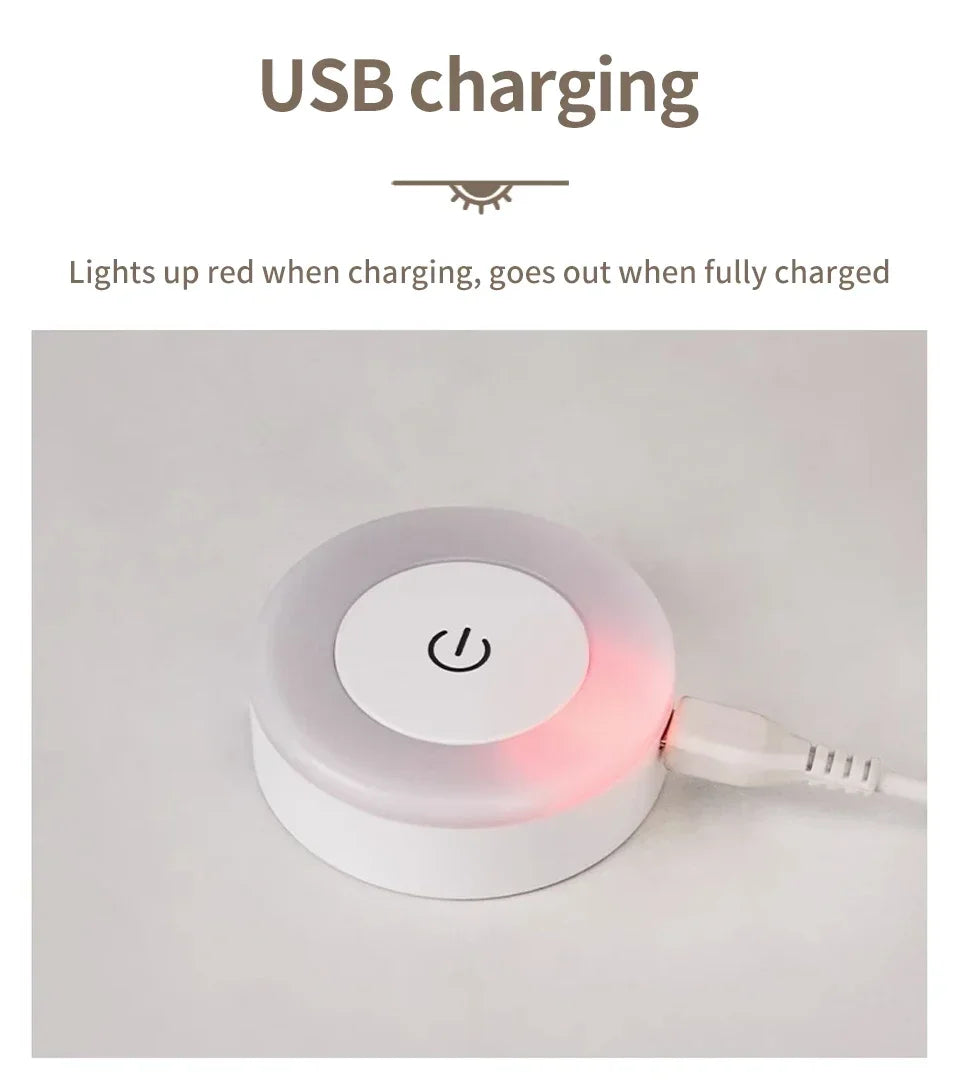 Rechargeable Round LED Wall Lamp | Touch Dimmable Magnetic Book Light
