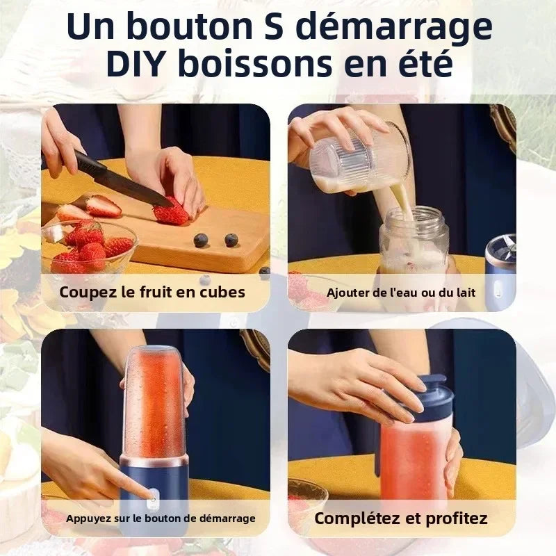 Portable 400ml USB Electric Juicer Cup | 6-Blade Smoothie & Shake Blender