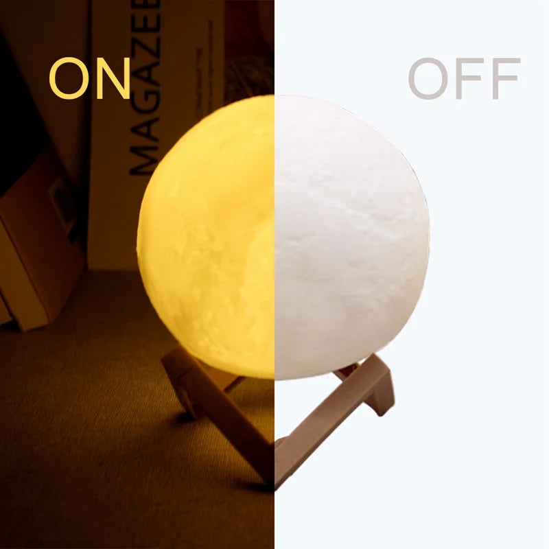 LED Moon Book Night Light | Galaxy Bedroom Lamp