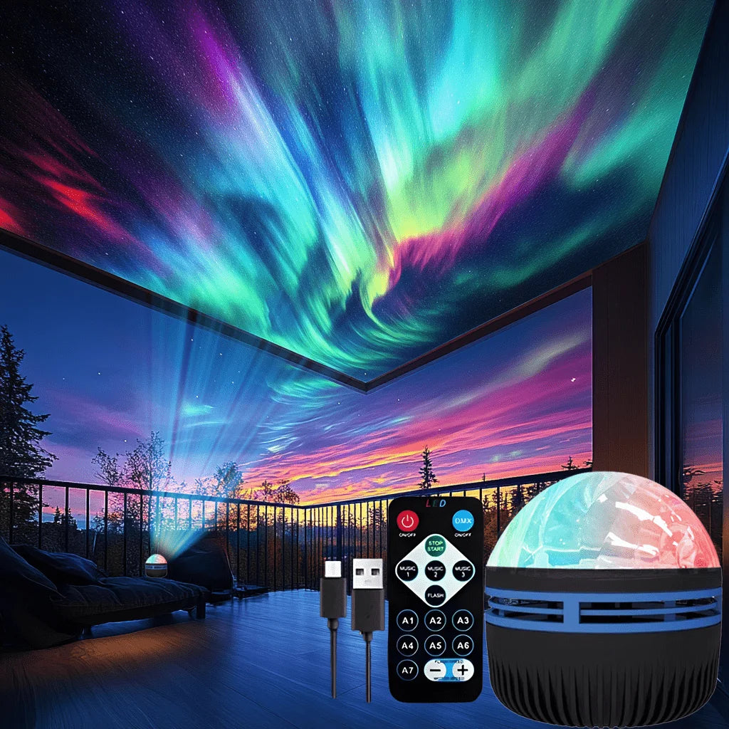 LED Starry Sky Projector Night Light | Northern Lights Effect, USB, Auto Rotate