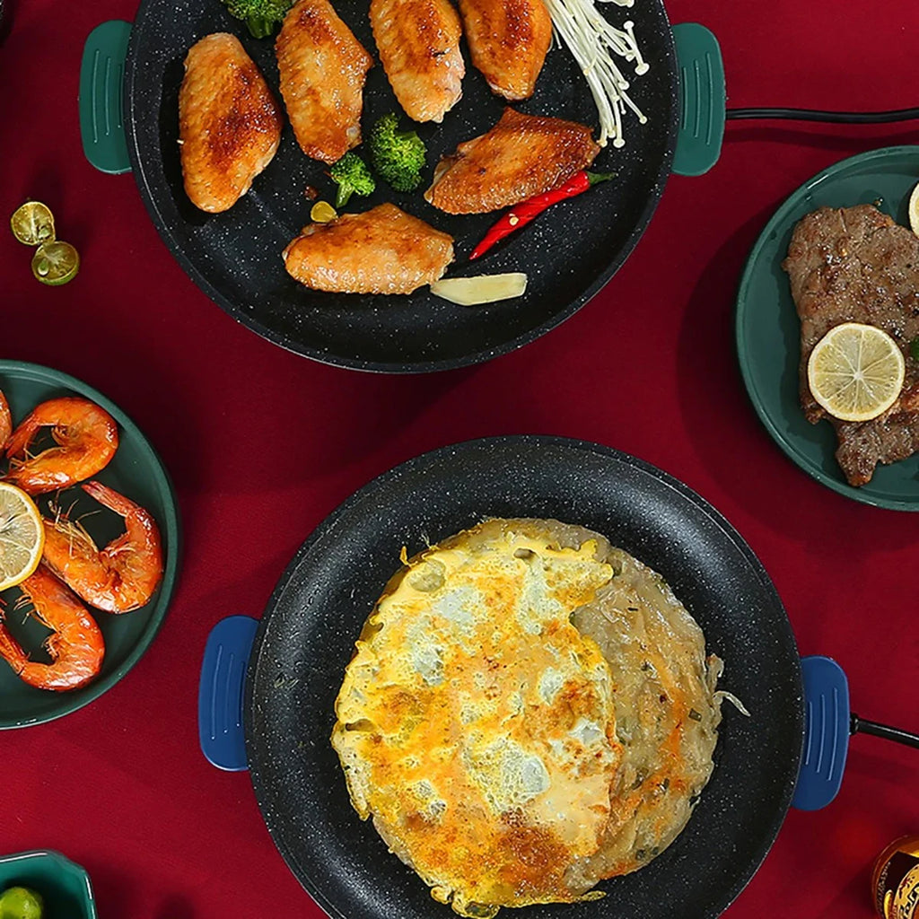 220V Electric Baking & Grill Pan | Non-Stick Kitchen Barbecue Tool